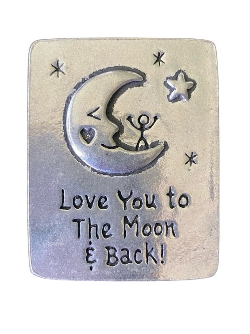 Love You To The Moon and Back Silver Tone Jewelry Trinket Box Tiny Celestial